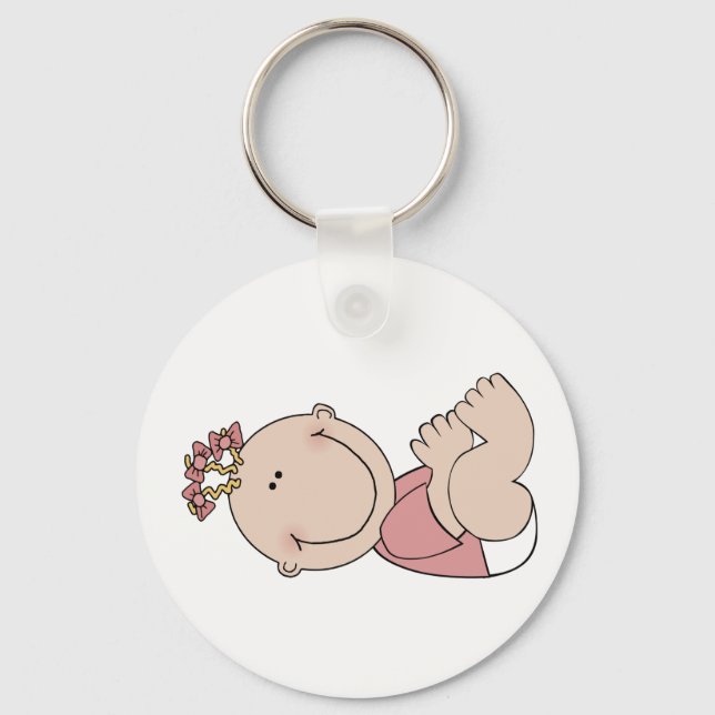 Baby Girl Lying Key Ring (Front)
