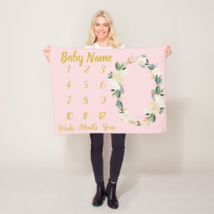 Baby Girl Milestone Blanket Custom Shower Present