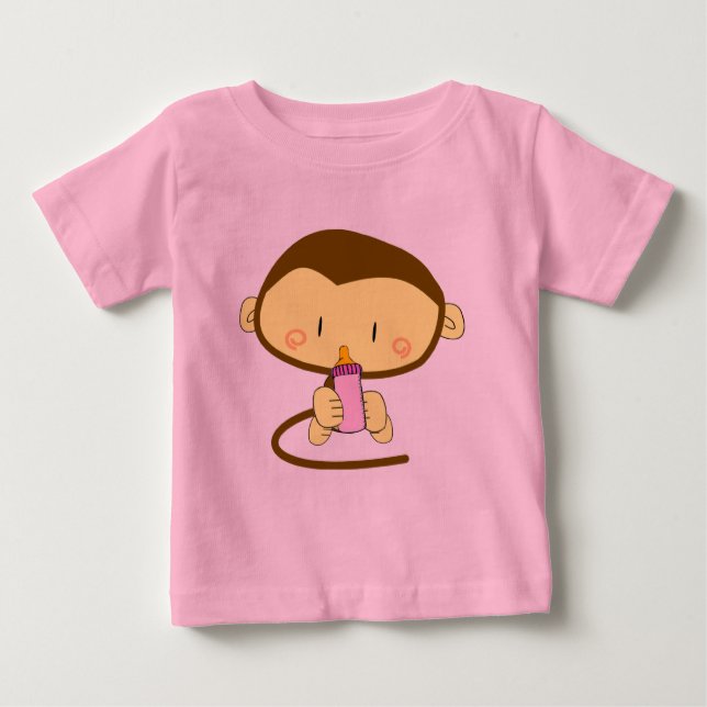 Baby Girl Monkey Baby T-Shirt (Front)
