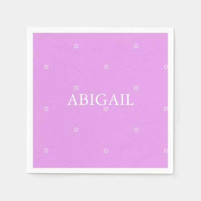 Baby Girl Naming Ceremony Hebrew Jewish Lavender Napkin (Front)
