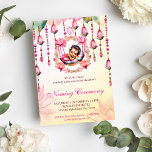 Baby Girl Naming Namkaran Cradle Ceremony Invitation<br><div class="desc">Cute baby girl Lukshmi  Indian traditional Baby Naming Namkaran Ceremony Cradle Ceremony editable template invitation instant digital download,  Namakarana ceremony invitation,  watercolor cute baby girl in pink lotus cradle cradle with lotus flower garlands,  suitable for a baby girl.</div>