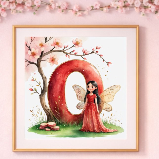 Baby Girl Nursery Letter O Fairy Floral Poster (Creator Uploaded)