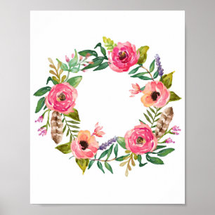 Baby girl nursery wall art, Botanical wall decor