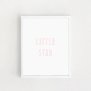 Baby Girl Nursery Wall Art. Little Star Poster