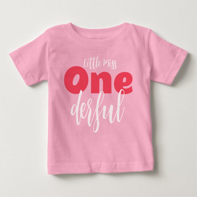 Baby girl one year berry pink T-Shirt (Front)