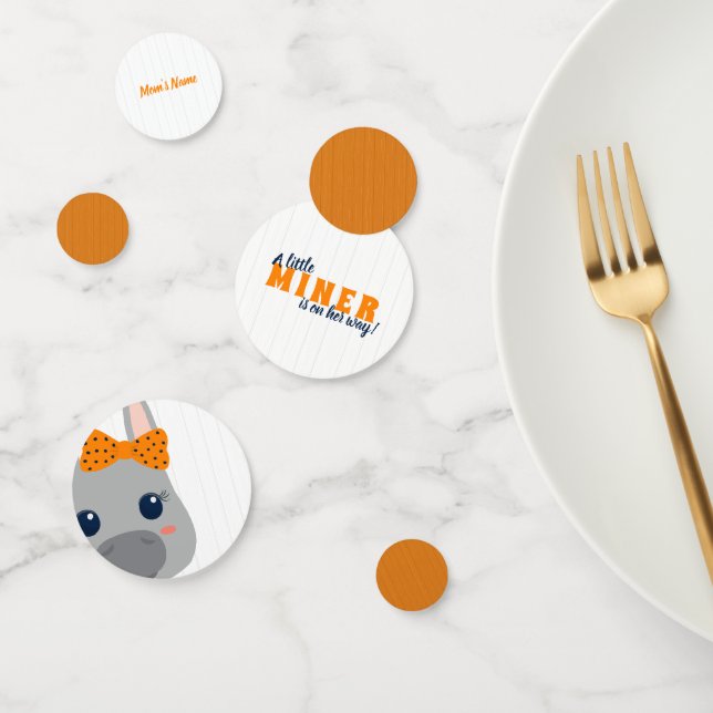 Baby Girl Orange Donkey Baby Shower Confetti (Group)