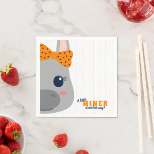 Baby Girl Orange Donkey Baby Shower Napkin