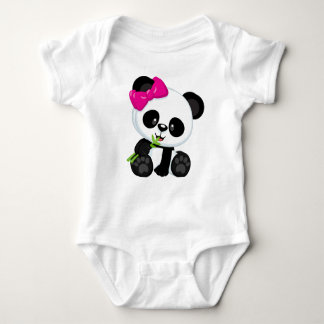 Baby girl panda baby bodysuit