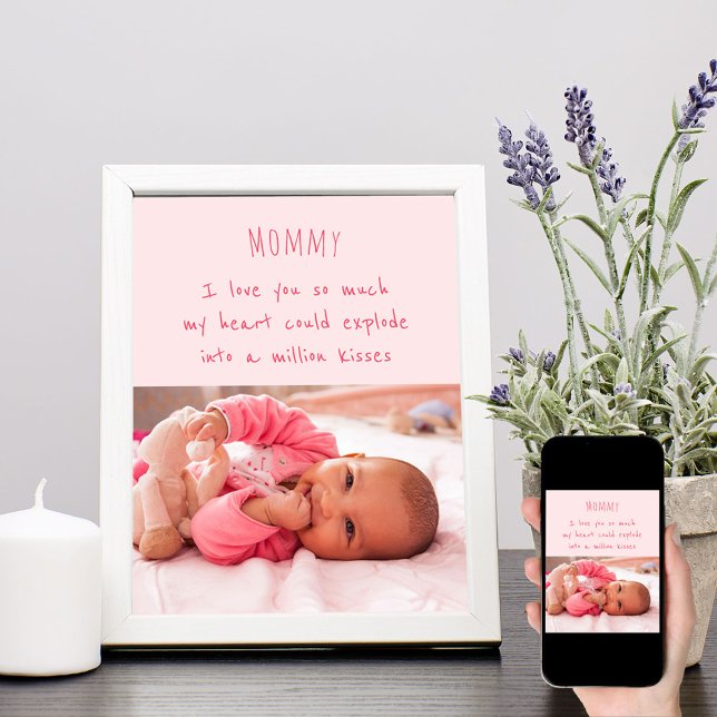 Baby Girl Photo and Cute Words for Mummy Poster (Creator Uploaded)