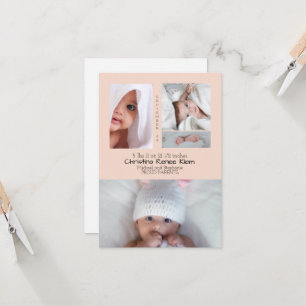 Baby Girl Photo Collage Peach Modern Birth 