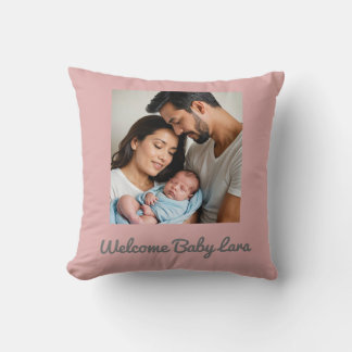 baby girl photo name custom Baby Cushion