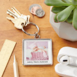Baby Girl Photo & Name Keychain<br><div class="desc">Baby Girl Photo & Name Keychain</div>