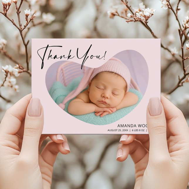 Baby Girl Photo Thank You Postcard (Creator Uploaded)
