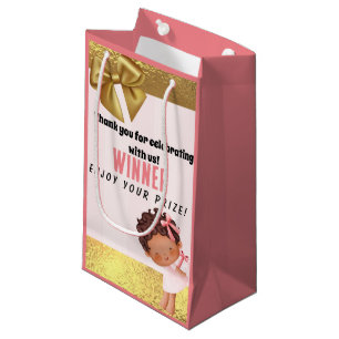 Baby Girl Pink and Gold Babyshower Game Prize Gift Small Gift Bag