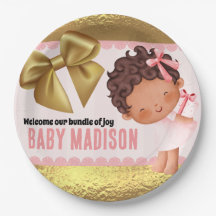 Baby girl pink and Gold Babyshower Invitation