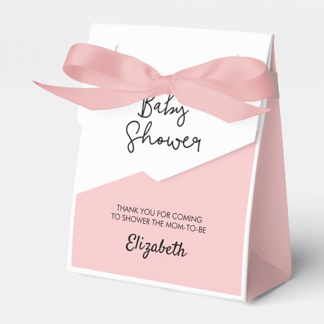 Baby Girl Pink Baby Shower Personalised Favour Box (Front Side)