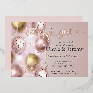 Baby Girl Pink Balloons Baby SHower 