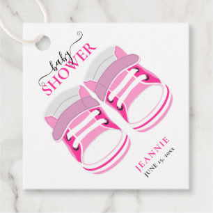 BABY GIRL PINK BOOTIES BABY SHOWER FAVOUR TAGS