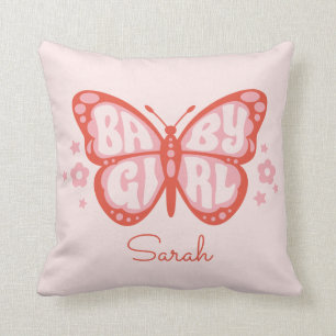 Baby Girl Pink Butterfly Baby Shower Baby Cushion