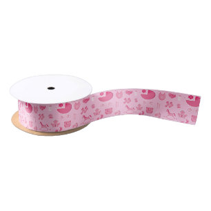 Baby Girl Pink Collage Satin Ribbon