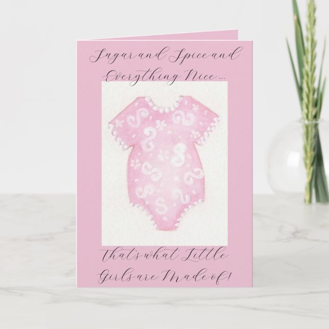 Baby Girl Pink Dress Card (Front)