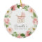 Baby Girl Pink Floral First Christmas Ornament