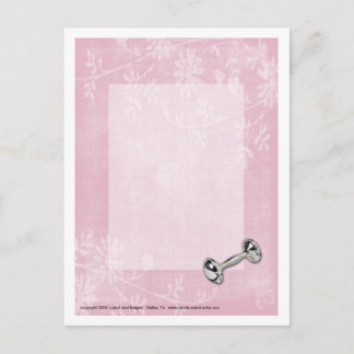 Baby Girl Pink Flowers Postcard