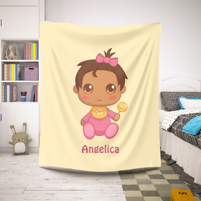 Baby Girl Pink Jumpsuit Custom Name Sherpa Blanket (Creator Uploaded)