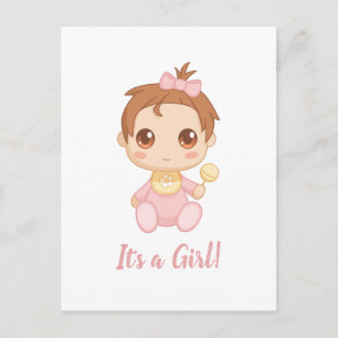 Baby Girl Pink Jumpsuit Postcard