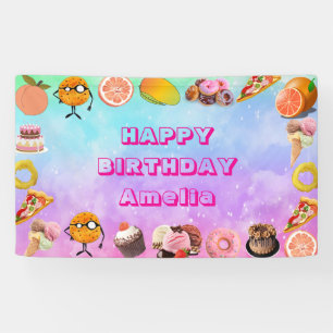 Baby girl Pink Magical Floral For kids Unicorn Banner