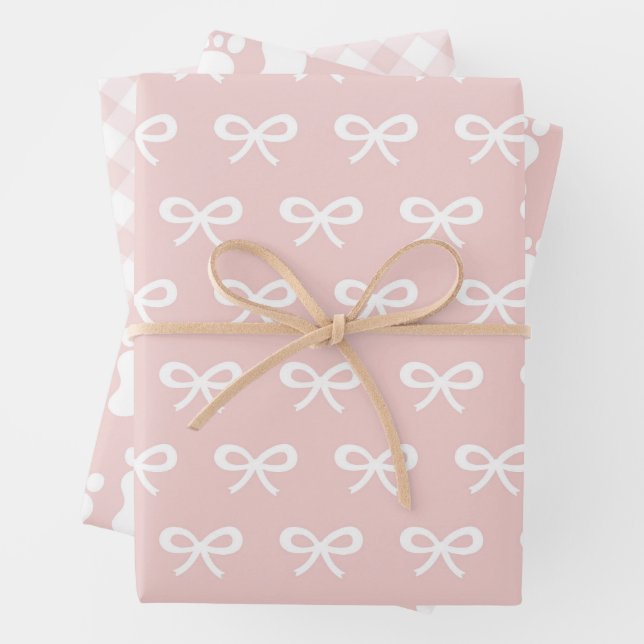 Baby Girl Pink Pattern Wrapping Paper Sheet (In situ)
