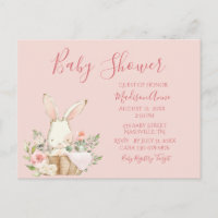 Baby Girl Pink Script Cute Elegant Baby Invitation