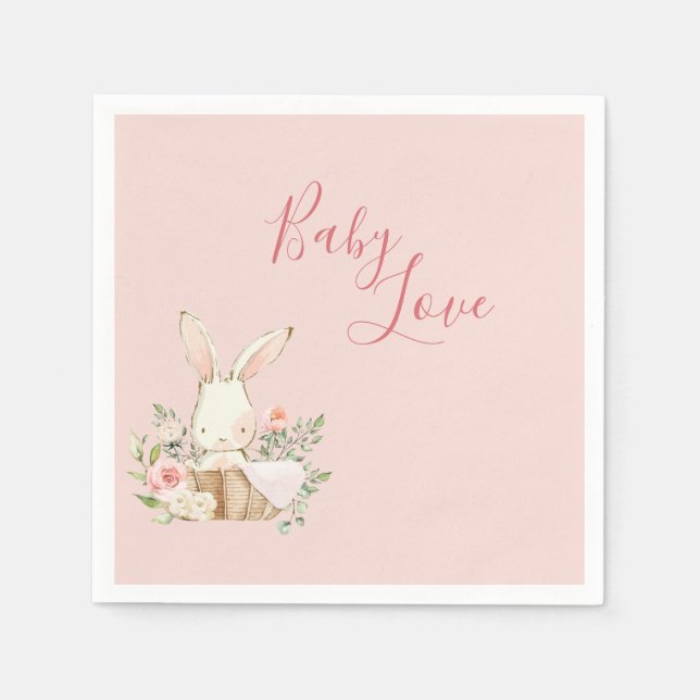 Baby Girl Pink Script Cute Elegant Baby Napkin (Front)