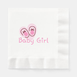 Baby Girl Pink Shoes Baby Shower Napkin