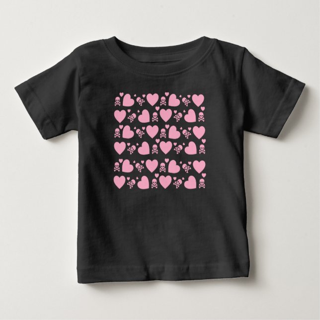 BABY GIRL PINK SKULLS SHIRT (Front)