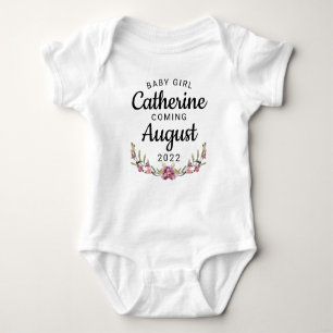 Baby Girl Pregnancy Announcement Gender Reveal Baby Bodysuit