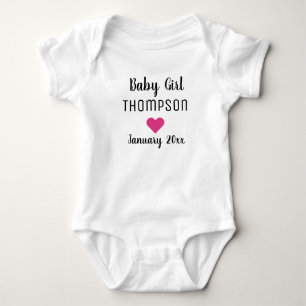 Baby Girl Pregnancy Announcement Pink Heart Bodysuit
