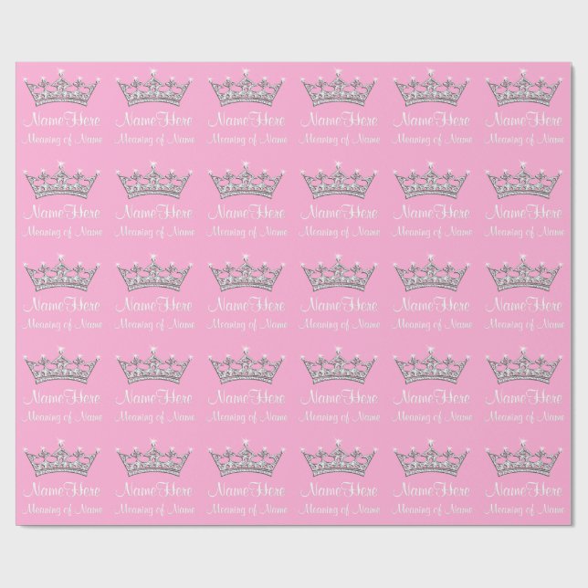 Baby Girl Princess Wrapping Paper PERSONALIZED (Flat)