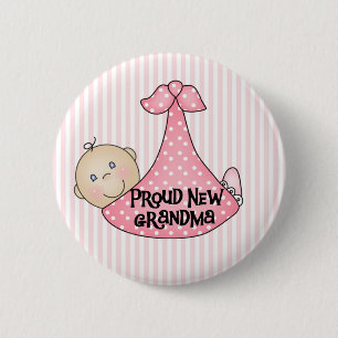 Baby Girl Proud Grandma 6 Cm Round Badge