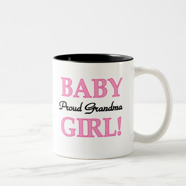 Baby Girl Proud Grandma Two-Tone Coffee Mug (Right)