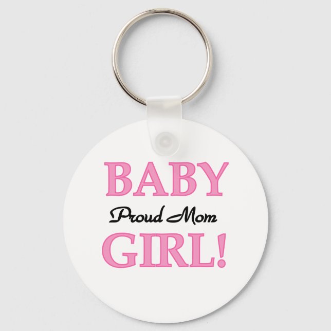 Baby Girl Proud Mum Key Ring (Front)