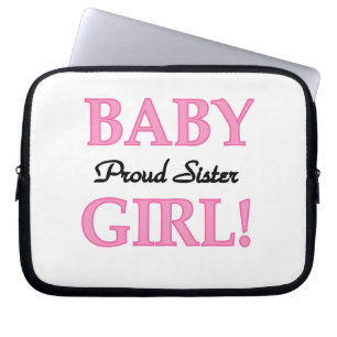 Baby Girl Proud Sister Gifts Laptop Sleeve