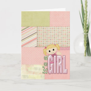 Baby Girl Quilt and Doll Card