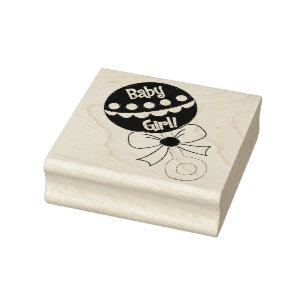 Baby Girl Rattle Rubber Stamp