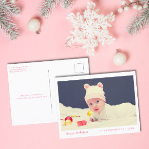 Baby Girl’s First Christmas Holiday Postcard