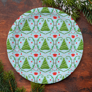 Baby Girl Santa Outfit Baby Shower Pattern Paper Plate