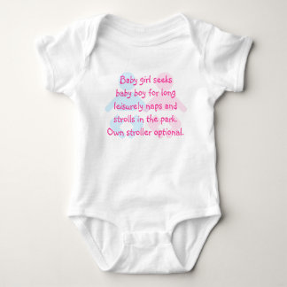 Baby Girl Seeks Baby Boy Funny T-Shirt Bodysuit