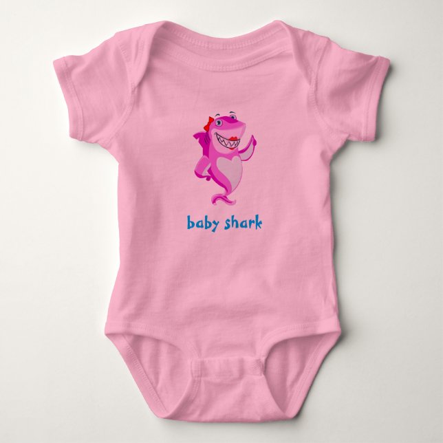 Baby girl shark baby bodysuit (Front)