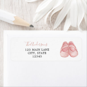 Baby Girl Shoes Return Address Label