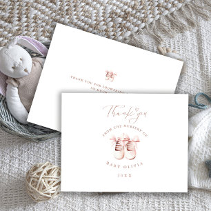 Baby Girl Shoes The Nursery of Kids Thank You Card